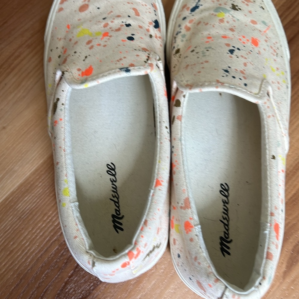 Madewell Womens Sidewalk Slip-On Sneakers in Paint Spattered Recycled Canvas - Picture 6 of 10